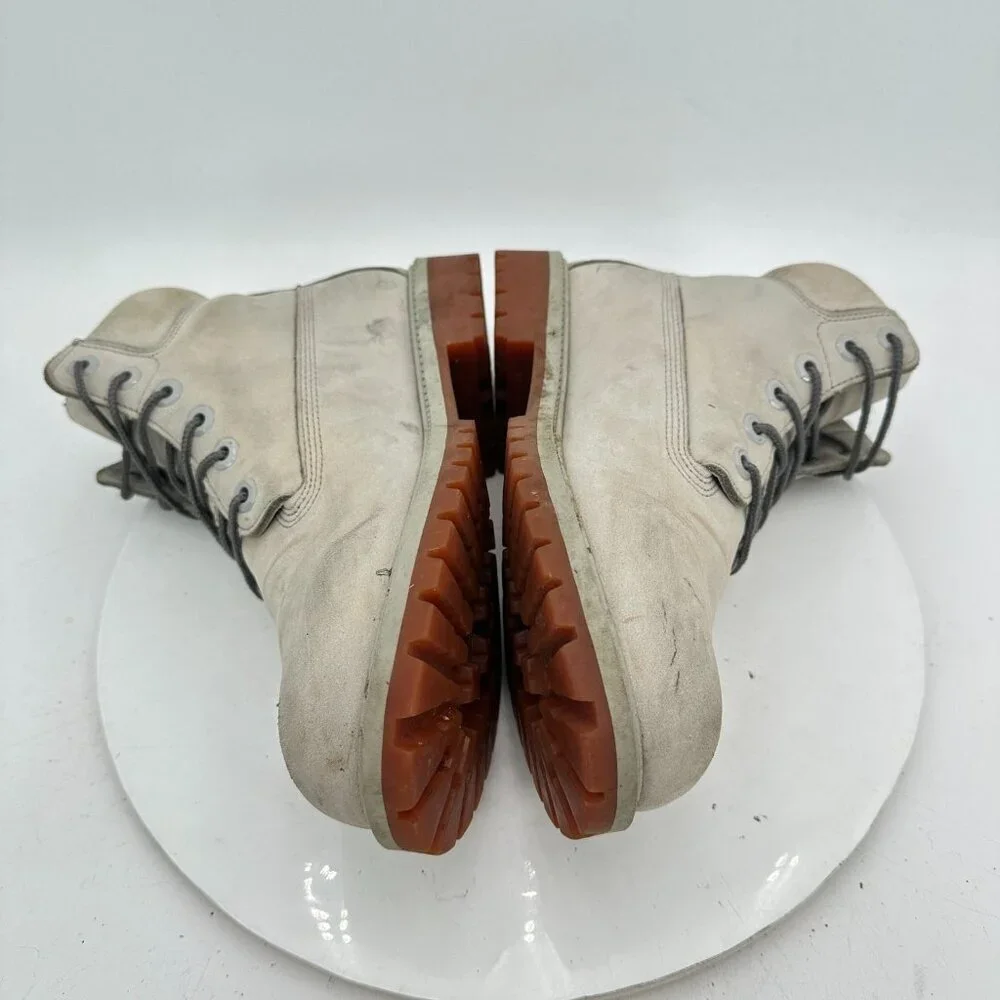 Timberland AF 6'' Inch Premium Men Size 7 Light Grey Leather Ankle Combat Boot